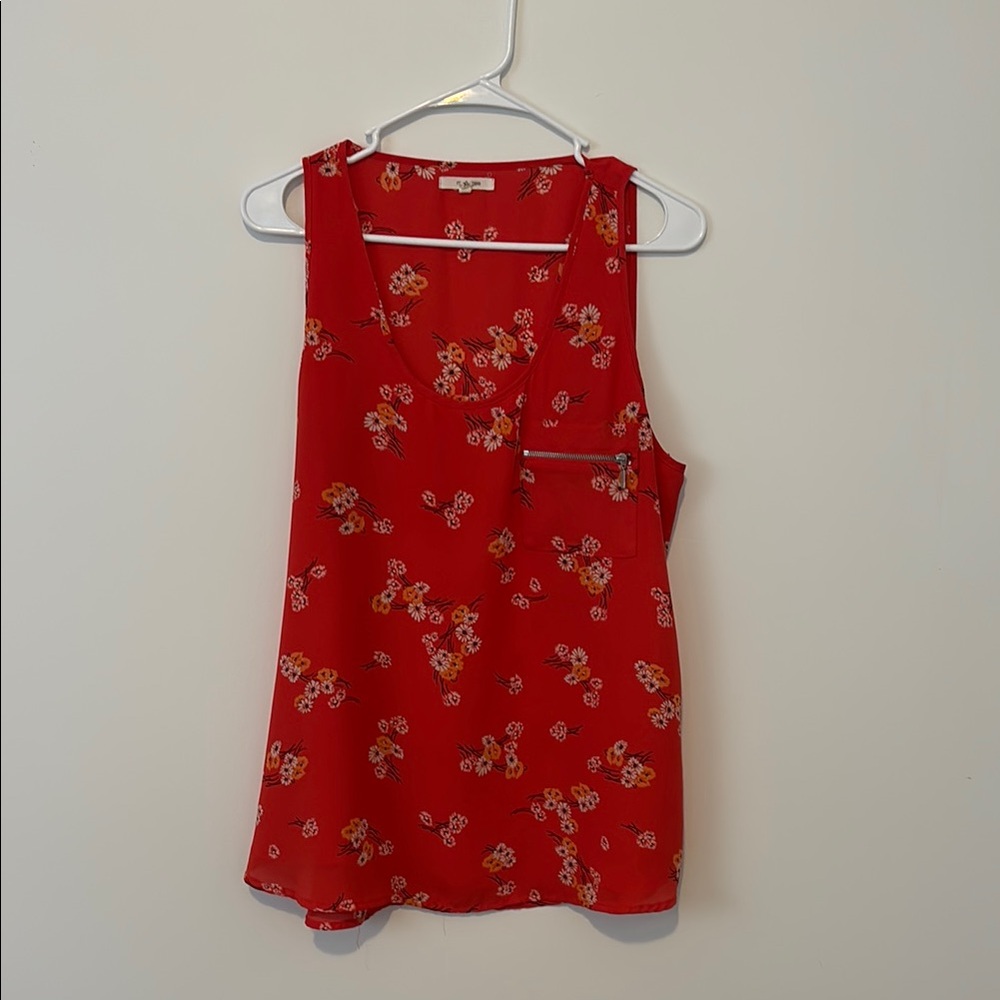 Maurices Red Floral Blouse